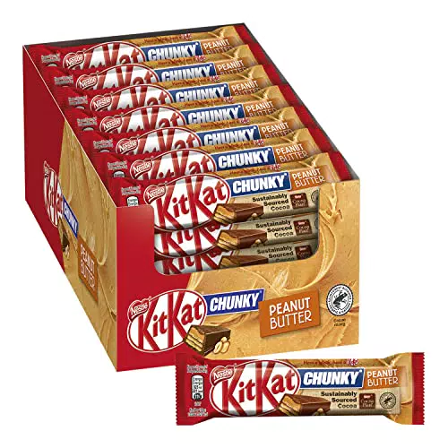 KITKAT Chunky Peanut Butter Wafer ricoperto di Cioccolato al Latte con ripieno al Burro d'Arachidi