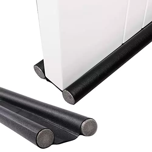 Ksvaye 2 Pezzi Nero Paraspifferi Sottoporta 96cm Paraspifferi Porta Blindata Guarnizione Porta Blindata per Anti-Rumore Anti-Bug Anti-Insetti Antipolvere