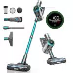 Laresar Aspirapolvere Senza Fili 450W/33Kpa Scopa Elettrica Senza Fili Potente 60 Minuti di Autonomia 4 in 1 Aspirapolvere Ricaricabile Autonomia per Pavimento Tappeti Peli Animali