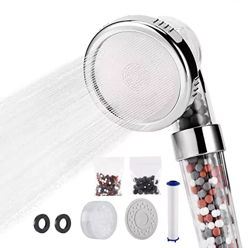 LIFEWEAR Soffione Doccia, Doccetta per Doccia Anticalcare con Filtro a 3 Strati