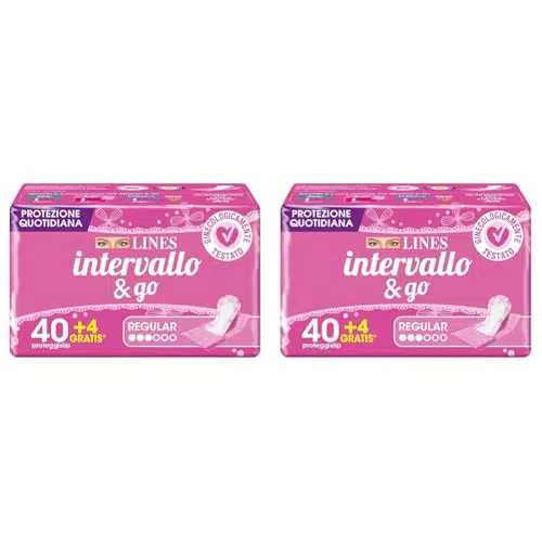 Lines Intervallo & Go Regular, Confezione da 48 Proteggislip