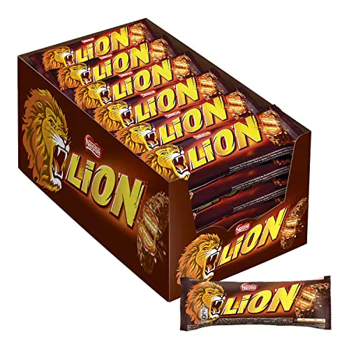 LION Snack di Wafer con Caramello e Cereali ricoperto di Cioccolato al Latte