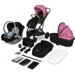 LIONELO RIYA Passeggino 3in1 per bambini 0-15 kg Trio Carrozzina con Seduta secchiello + Navicella con matteraso + Ovetto neonati
