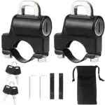 Lucchetto Casco Moto Antifurto 2 pezzi Universal Motorcycle Helmet Lock in Alluminio con 4 chiav per 22-28mm Tubo Manubrio Adatto Moto