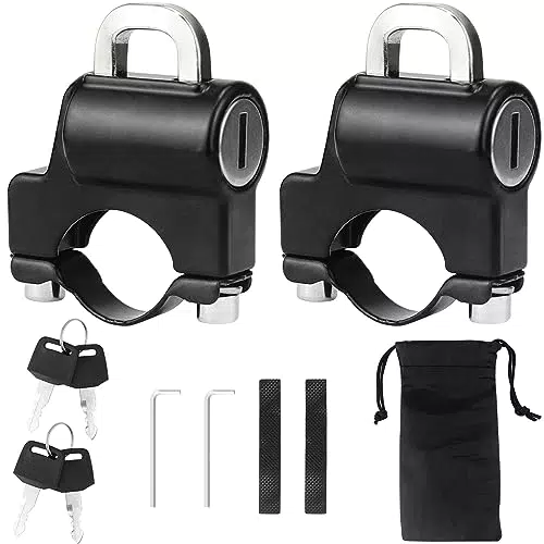 Lucchetto Casco Moto Antifurto 2 pezzi Universal Motorcycle Helmet Lock in Alluminio con 4 chiav per 22-28mm Tubo Manubrio Adatto Moto