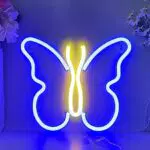 Luce al neon a led Insegne al Neon a Farfalla decorazione della parete di natale di halloween della barra del negozio della camera da letto alimentata a batteria o USB