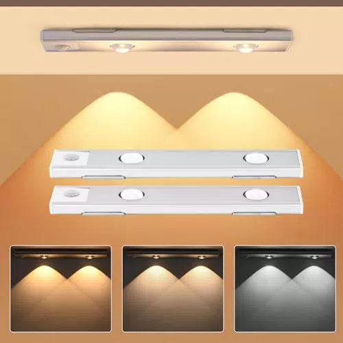 Luce Armadio LED Sensore di Movimento, Luce a LED Batteria Ricaricabile Luce con Striscia Magnetica Adesiva