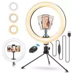 Luce per Selfie Foto, 10,2 Luce ad Anello con Treppiede e Telecomando