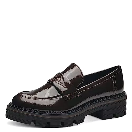 MARCO TOZZI Mocassini Donna con Zeppa Classici, Mocca Patent