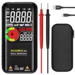 MAXRIENY Multimetro Digitale Tester Multimeter Ricaricabile Voltmetro 9999 conteggi Intelligente Ohmmetro Capacitanza resistenza Frequenza Continuità Diodo Ciclo di lavoro V-Alert Tester di tensione