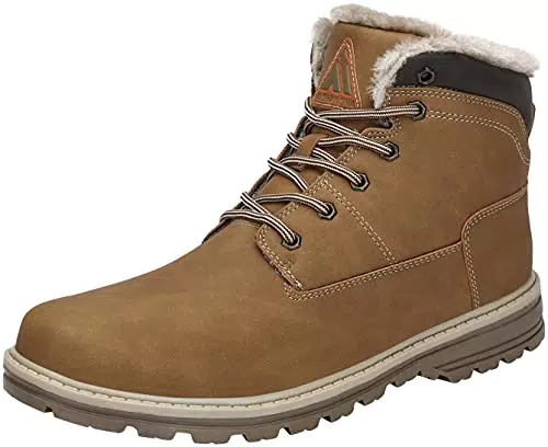Mishansha Scarponcini Uomo Donna Stivaletti Impermeabili Stivali da Neve Piatti Antiscivolo Scarpe Invernali con Calda Foderata