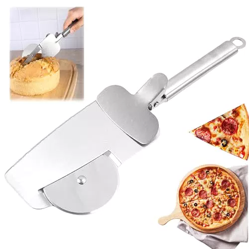 Molbory Tagliapizza multifunzione, in acciaio inox, con clip