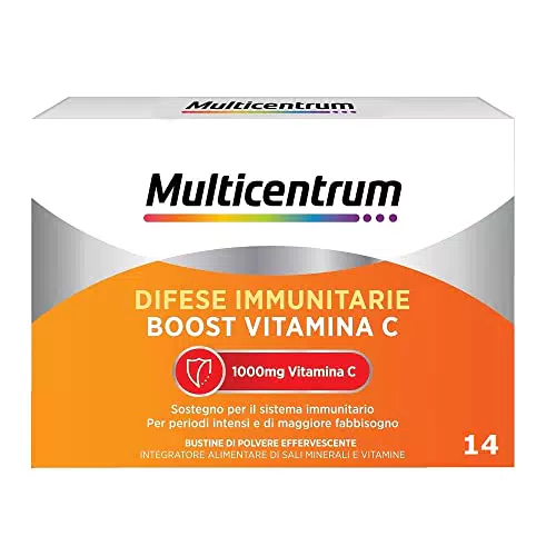 Multicentrum Difese Immunitarie Boost Vitamina C, Integratore Alimentare con 1000 mg Vitamina C e Sali Minerali