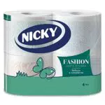 Nicky Fashion - 4 Rotoli di Carta Igienica, 165 Soffici Fogli a 4 Veli