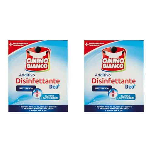 Omino Bianco - Additivo Lavatrice Disinfettante in Polvere per Bucato, 450 g (Confezione da 2)
