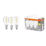 Osram 4058075819733 Lampada Led, Vetro, 3 Lamp, Luce Neutra & Led Base Classic A Lampadina E27