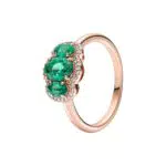 Pandora ROSE Timeless 180057C01 58 - Anello Tre pietre placcato oro rosa 14 carati