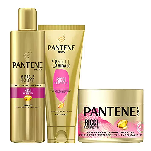Pantene Pro-V Ricci Perfetti 1 Miracle Shampoo 250ml + 1 Balsamo Capelli 3 Minute Miracle 150ml +1 Maschera Capelli 300ml