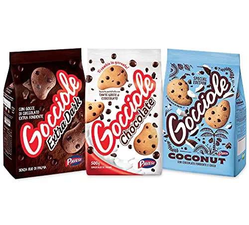 Pavesi Biscotti Frollini Gocciole Cioccolato + Cioccolato Fondente e Cocco + Extra Dark con Cioccolato Fondente