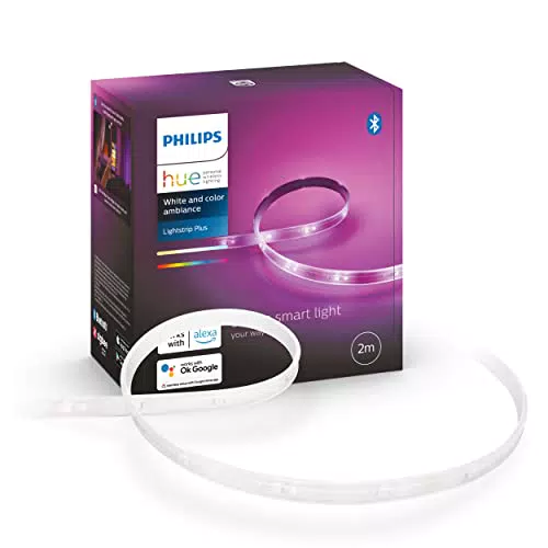 Philips Hue White and Color Ambiance Lightstrip, Kit base Striscia LED Smart da 2m, Bluetooh