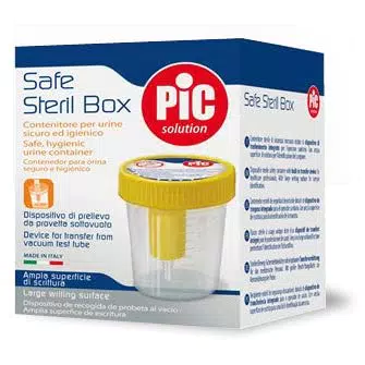 Pic Bicchierino Safe Steril Box Contenitore Urina Raccolta Sottovuoto da 100ml