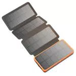 Powerbank Solare 25000mAh Hiluckey Caricabatterie Solare Portatile con USB C Ricarica Rapida e 4 Pannelli Solari Impermeabile Batteria Esterna per Smartphone