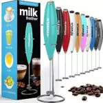 PowerLix Frullino Montalatte Elettrico Cappuccino - Schiumatore Latte con Supporto in Acciaio Inossidabile