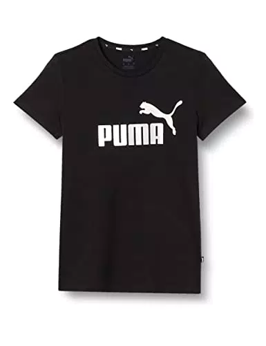 PUMA Ess+ Metallic Logo Tee, Maglietta Unisex, Nero