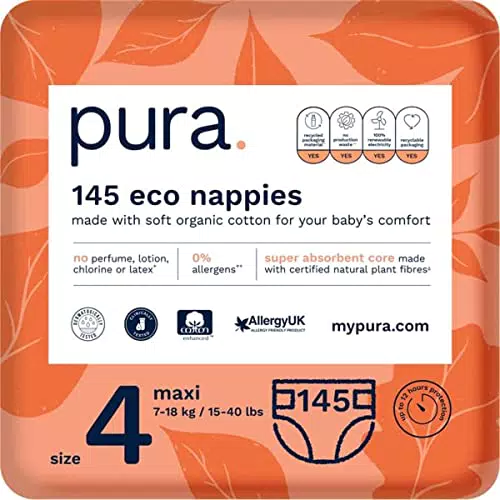 Pura Pannolini ecologici per bambini taglia 4 5 x 29 per confezione