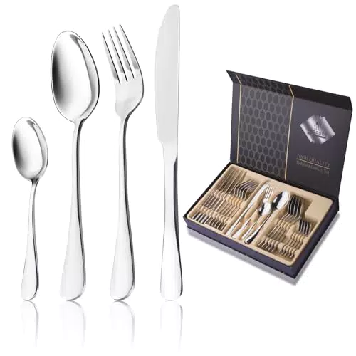 Raxco Set Posate 6 Persone, 24 pezzi Set di posate in acciaio inox