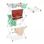 Relaxdays, bianco Stendibiancheria, Pieghevole, Verticale
