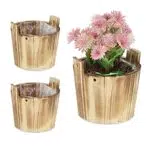 Relaxdays Fioriere in Legno, Set 3 Portavasi per Balcone & Davanzale