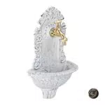 Relaxdays Fontana a Parete, con Rubinetto, Stile Antico
