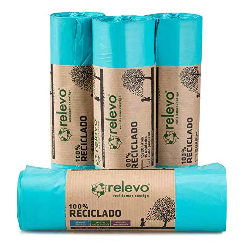 Relevo Sacchi Spazzatura 100% riciclati, 20 litri, 60 unità