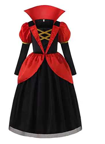 ReliBeauty Costume Vampira Bambina con Cappuccio Collana