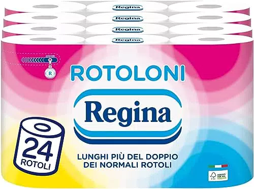 Rotoloni Regina - 24 Maxi Rotoli di Carta Igienica 100% Certificata FSC