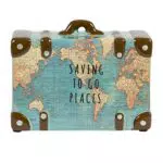 Saving To Go Map Places Suitcase Money Bank by Maia Gifts
