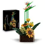 SDXFUWA 10024 Piante Uccelli di Paradiso, con Fiori Artificiali di Girasole