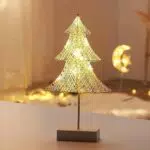 SENQIU Luce Notturna Bambini a Forma di Albero di Natale in Rattan