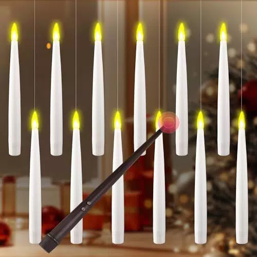 Set candele magiche LED senza fiamma, da appendere con telecomando