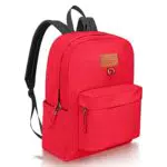 SIMTOP Zaino Scuola Donna, Zaino Travelite Impermeabile per Ragazze Adolescenti Zaino Tinta Unita Zaino Causale per Ragazzi Universitari Uomini Lavoro Zainetto in Poliestere Leggero（Rosso）