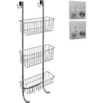 smartpeas Mensola per doccia a 3 livelli in acciaio inox - Portaoggetti adesivo per bagno - Portasapone adesivo - Anti-ruggine e facile da installare - Supporto per accessori senza forature