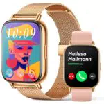 Smartwatch Donna con Chiamate Orologio Intelligente Android iOS Promemoria Messaggi Fitness Tracker 1.7 HD Touchscreen IP68 Impermeabile Orologio Sportivo con Cardiofrequenzimetro