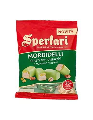 Sperlari - Torroncini Morbidelli Teneri con Pistacchi e Mandorle Ricoperti