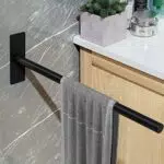 Sunlary Porta Asciugamani Bagno, 40cm Portasciugamani Bagno Nero Opaco