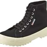 Superga 2341 Alpina Gum, Scarpe con Lacci Donna, Black-Shiny Offwhite
