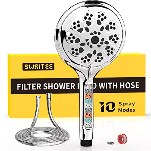 Swaitee Soffione Doccia, Doccino per Doccia con Tubo Flessibile da 1.5 m