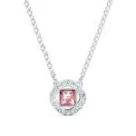 Swarovski Collana Swarovski Angelic Square, rosa, placcato rodio