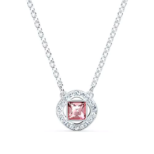 Swarovski Collana Swarovski Angelic Square, rosa, placcato rodio