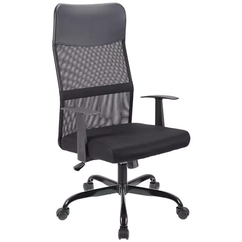 T-THREE. Sedia da ufficio domestico ergonomica con schienale alto in rete